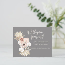 Postal Postcarta de respuesta del Boho floral Boda