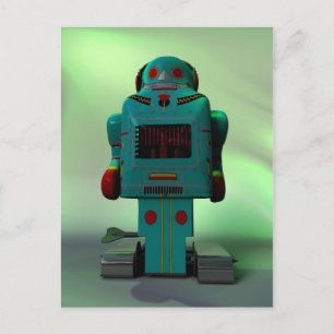 Postal Postcarta de retro Toy Robot