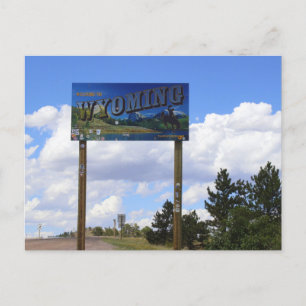 Postal Postcarta de Rótulo de línea estatal Wyoming