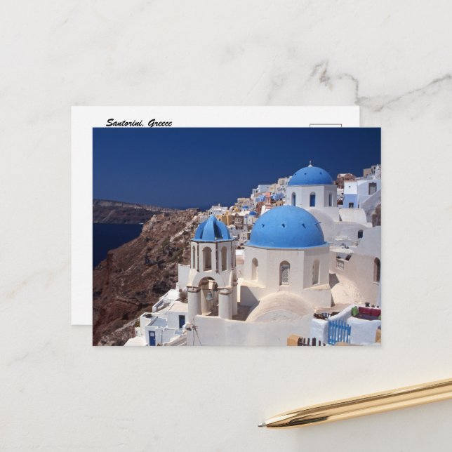 Postal Postcarta de Santorini Grecia (Anverso/Reverso In Situ)