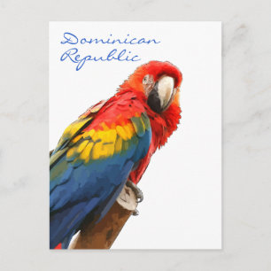 Postal Postcarta de Scarlet Macaw República Dominicana