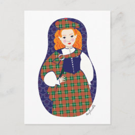 Postal Postcarta de Scotswoman Matryoshka