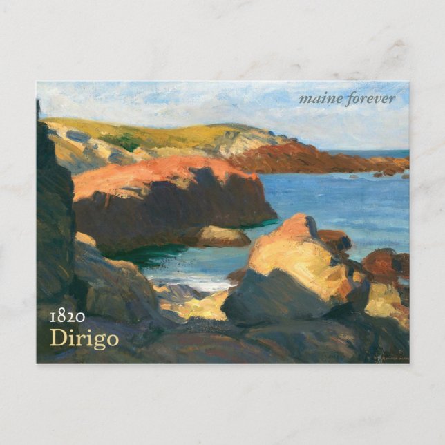 Postal Postcarta de sello de Bicentenario de Maine Foreve (Anverso)