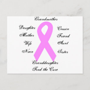 Postal Postcarta de sensibilización sobre el cáncer de ma