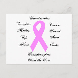 Postal Postcarta de sensibilización sobre el cáncer de ma