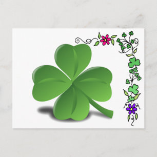 Postal Postcarta de Shamrock Clover del Día de San Patric
