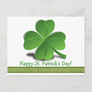 Postal Postcarta de Shamrock Clover del Día de San Patric