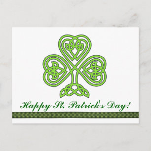 Postal Postcarta de Shamrock Clover del Día de San Patric