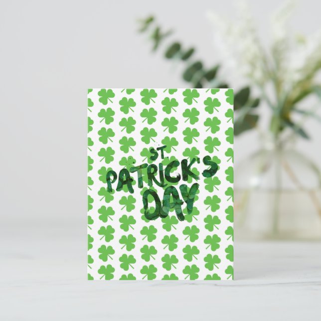 Postal Postcarta de Shamrock del Día de San Patricio (Anverso de pie)