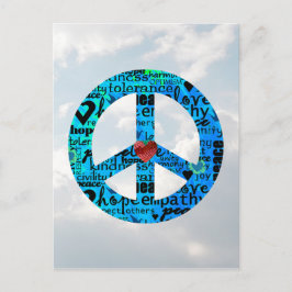 Postal Postcarta de signo de paz de vacaciones