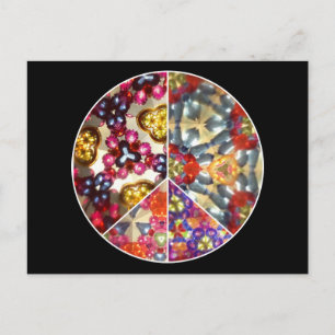 Postal Postcarta de signo de paz Kaleidoscope