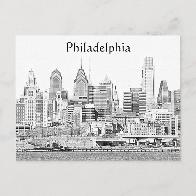 Postal Postcarta de sketch de Filadelfia (Anverso)