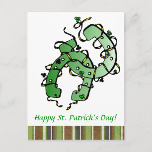 Postal Postcarta de St. Patrick's Horseshoes Shamrock