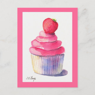 Postal Postcarta de tarta de fresa