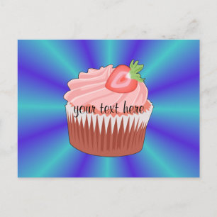 Postal Postcarta de tarta de fresa
