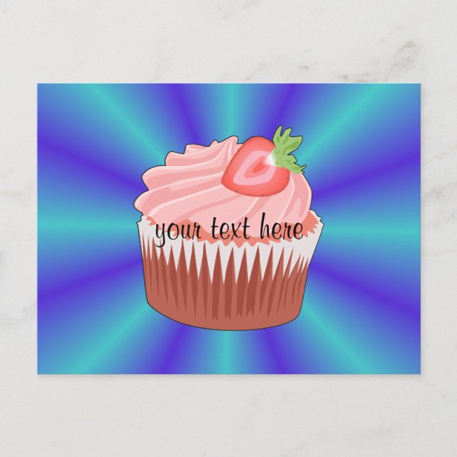 Postal Postcarta de tarta de fresa (Anverso)