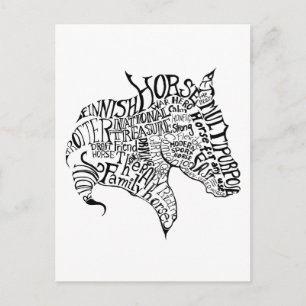 Postal Postcarta de tipografía de Finnhorse Freehand