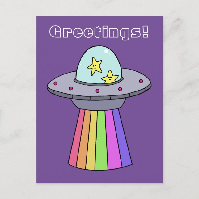 Postal Postcarta de UFO Arcoiris (Anverso)