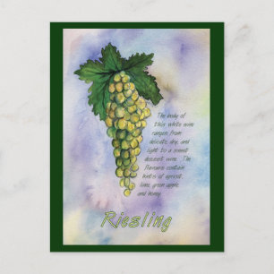 Postal Postcarta de uvas de vino blanco al riesgo