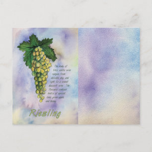 Postal Postcarta de Uvas de Vino Blanco Riesling