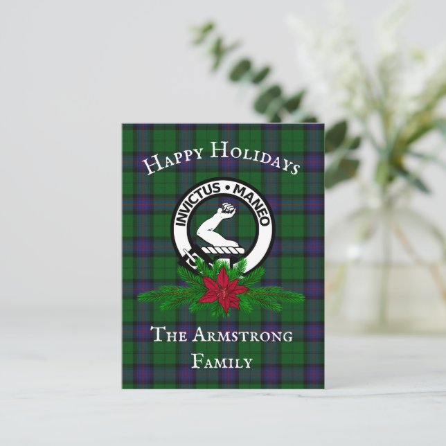 Postal Postcarta de vacaciones de Clan Armstrong en Escoc (Anverso de pie)