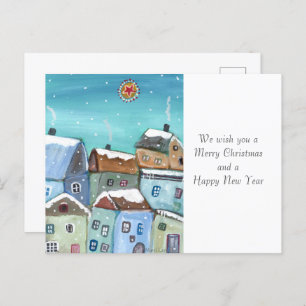 Postal Postcarta de vacaciones de Winter Village