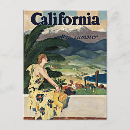Postal Postcarta de viaje de California Vintage