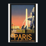 Postal Postcarta de viaje de la ciudad francesa de París<br><div class="desc">Tarjeta postal de viaje de la ciudad francesa de París. Puede crear su propia postal personalizada añadiendo una foto de su equipo o agregando sus propias palabras. Un regalo perfecto para los que buscan algo clásico.</div>