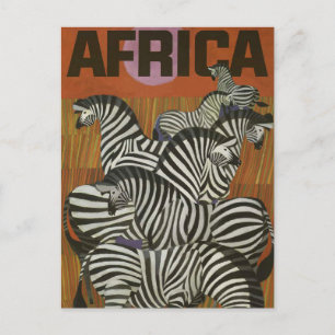 Postal Postcarta de viaje de la época zebra africana