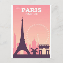 Postal Postcarta de viaje de la Francia rosa de París
