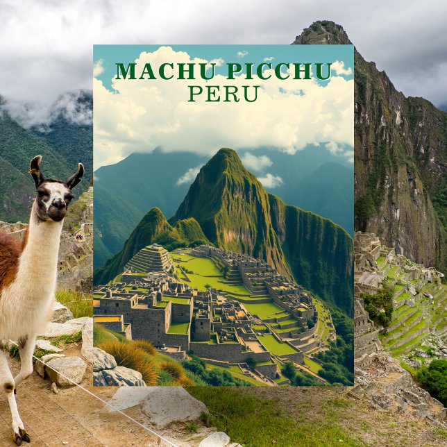 Postal Postcarta de viaje de Machu Picchu Perú (Machu Picchu Peru Travel Postcard)