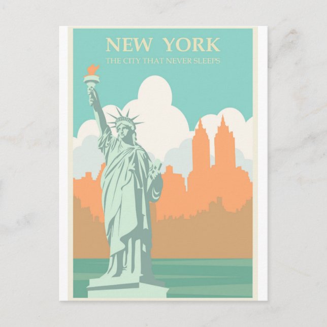 Postal Postcarta de viaje de New York NYC Lady Liberty Vi (Anverso)