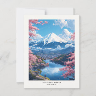 Postal Postcarta de viaje del Monte Fuji Japón