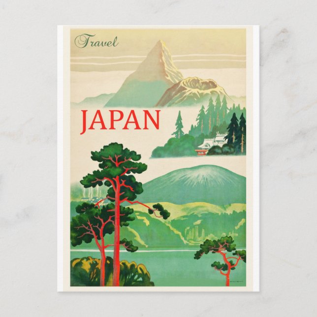 Postal Postcarta de viaje del Monte Fuji Japón (Anverso)