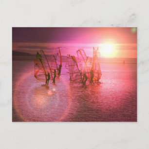 Postal Postcarta de windsurf de Sunset