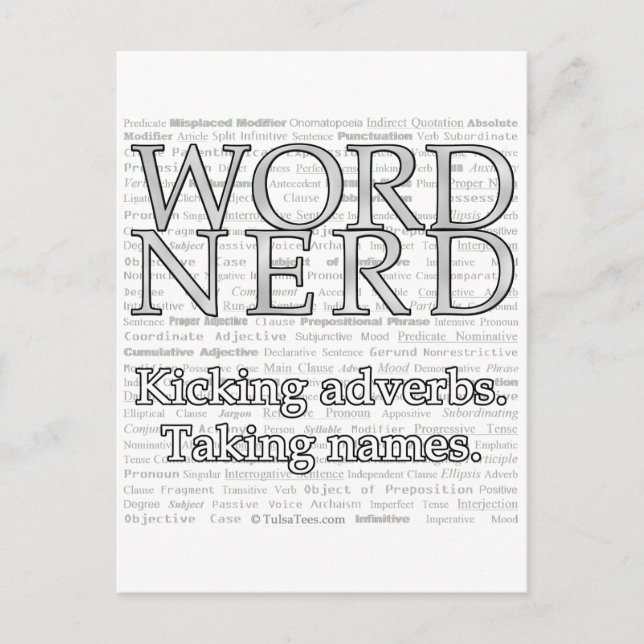 Postal Postcarta de Word Nerd (Anverso)