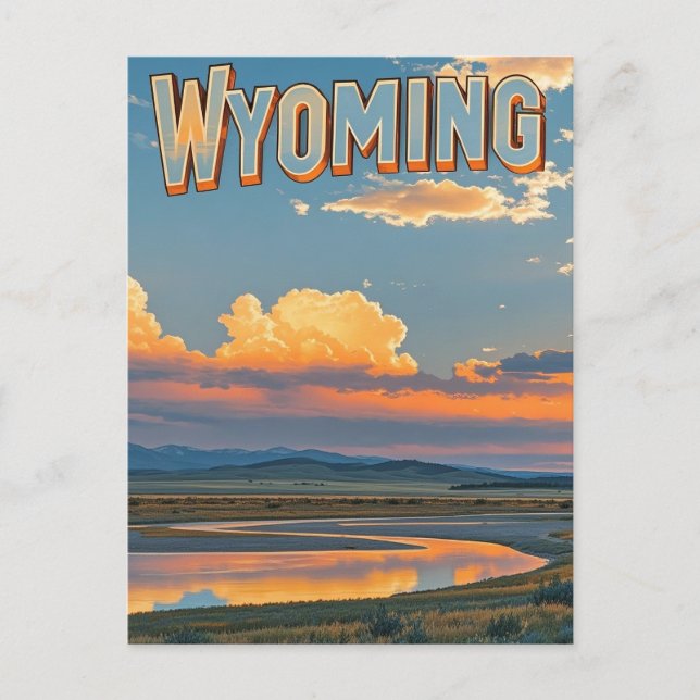 Postal Postcarta de Wyoming de Vintage (Anverso)