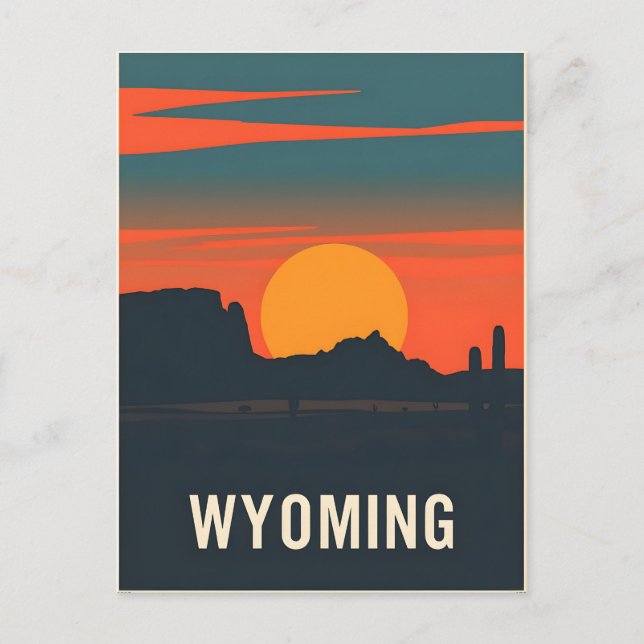 Postal Postcarta de Wyoming de Vintage (Anverso)