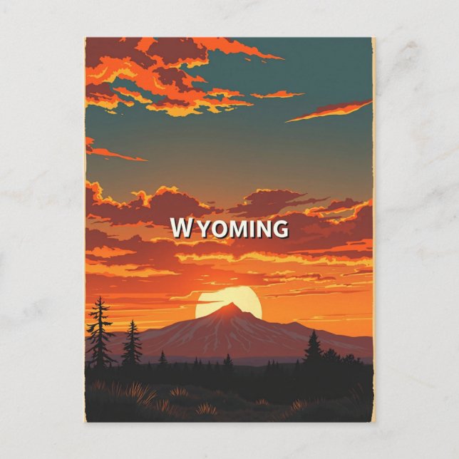 Postal Postcarta de Wyoming de Vintage (Anverso)