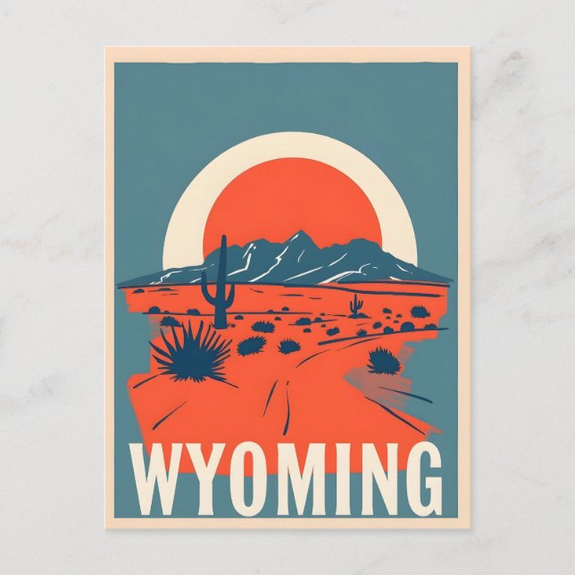 Postal Postcarta de Wyoming de Vintage (Anverso)