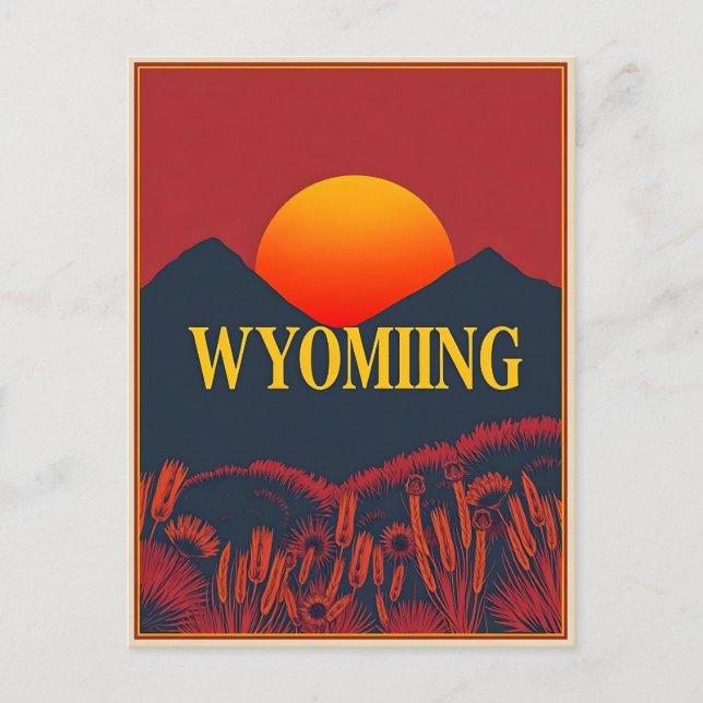 Postal Postcarta de Wyoming de Vintage (Anverso)