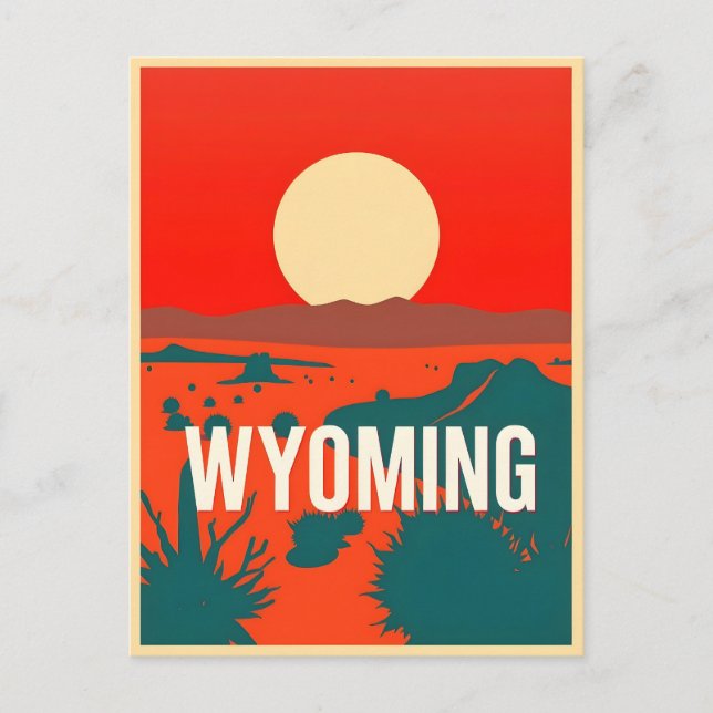 Postal Postcarta de Wyoming de Vintage (Anverso)