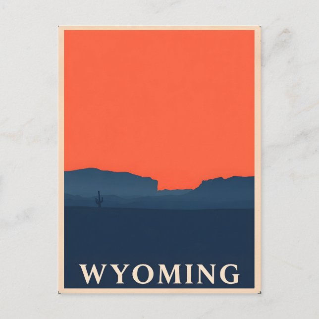 Postal Postcarta de Wyoming de Vintage (Anverso)