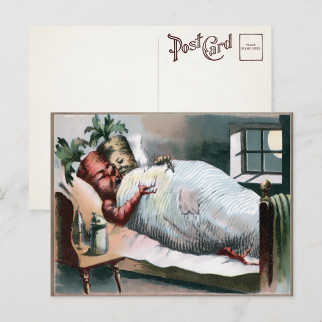 Postal Postcarta de zanahorias durmientes de Victoria  (Anverso / Reverso)