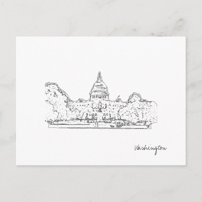 Postal Postcarta del Capitolio de Washington DC (Anverso)