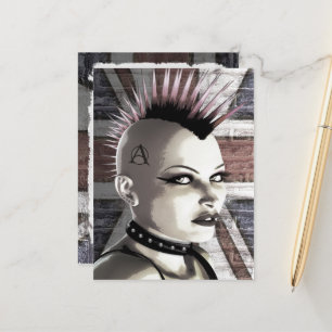 Postal Postcarta del Chica del Punk británico Retro