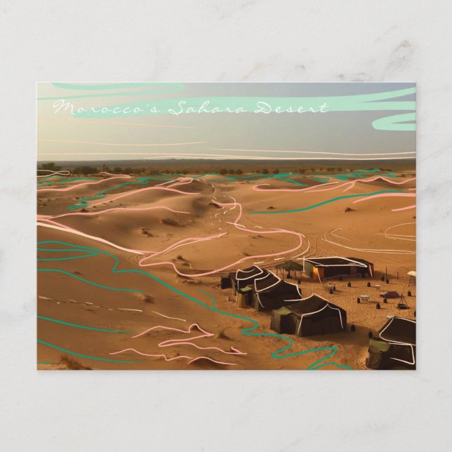 Postal Postcarta del desierto del Sahara (Anverso)