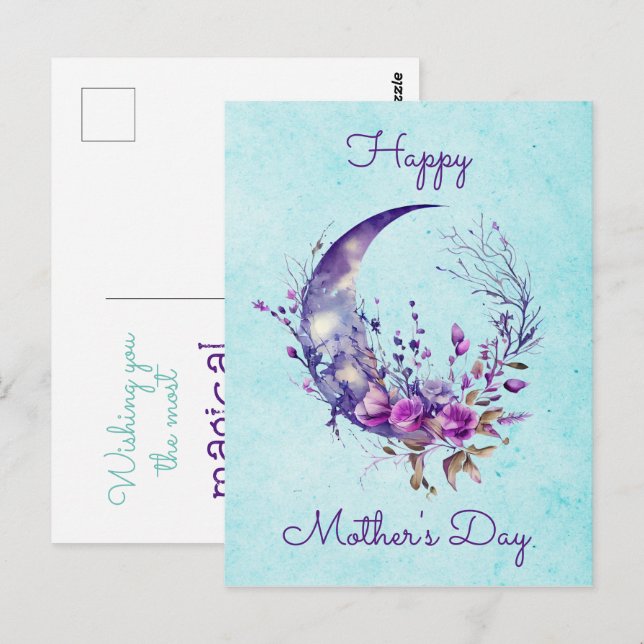 Postal Postcarta del Día de la Madre de la Luna (Anverso / Reverso)