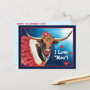 Postal Postcarta del Día de la Madre de una Vaca de Londr
