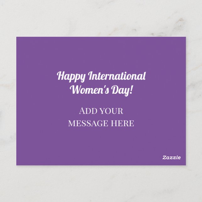 Postal Postcarta del Día de la Mujer del Rótulo Femenino  (Reverso)